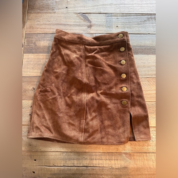 XS Free People Understated Genuine Leather Skirt NWOT - Picture 2 of 4